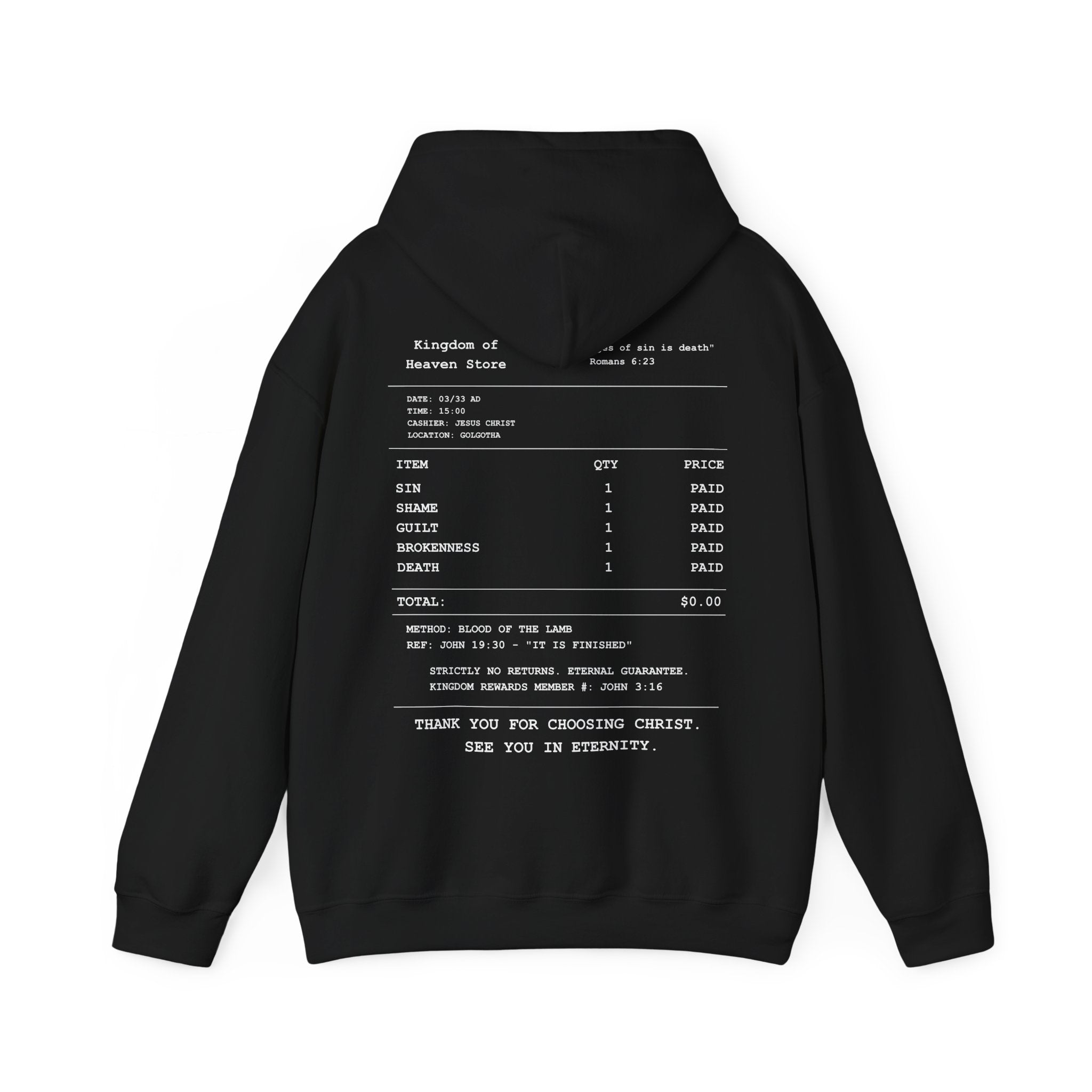 Christian Receipt Style Hoodie