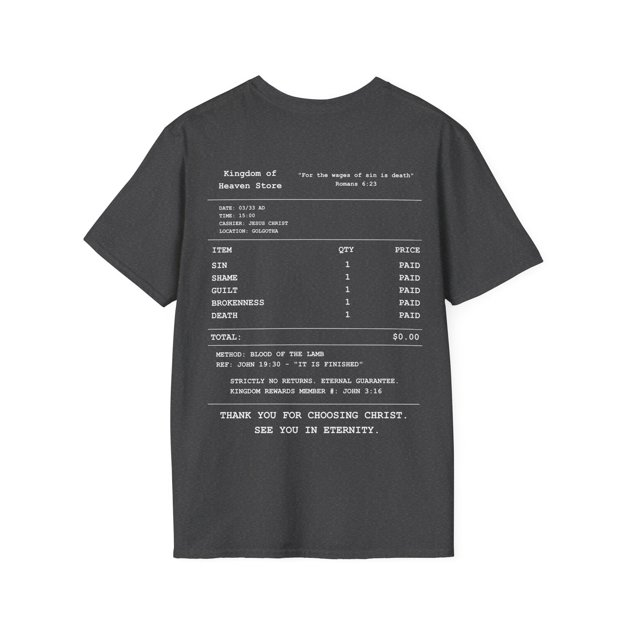 Christian Receipt Style T-Shirt