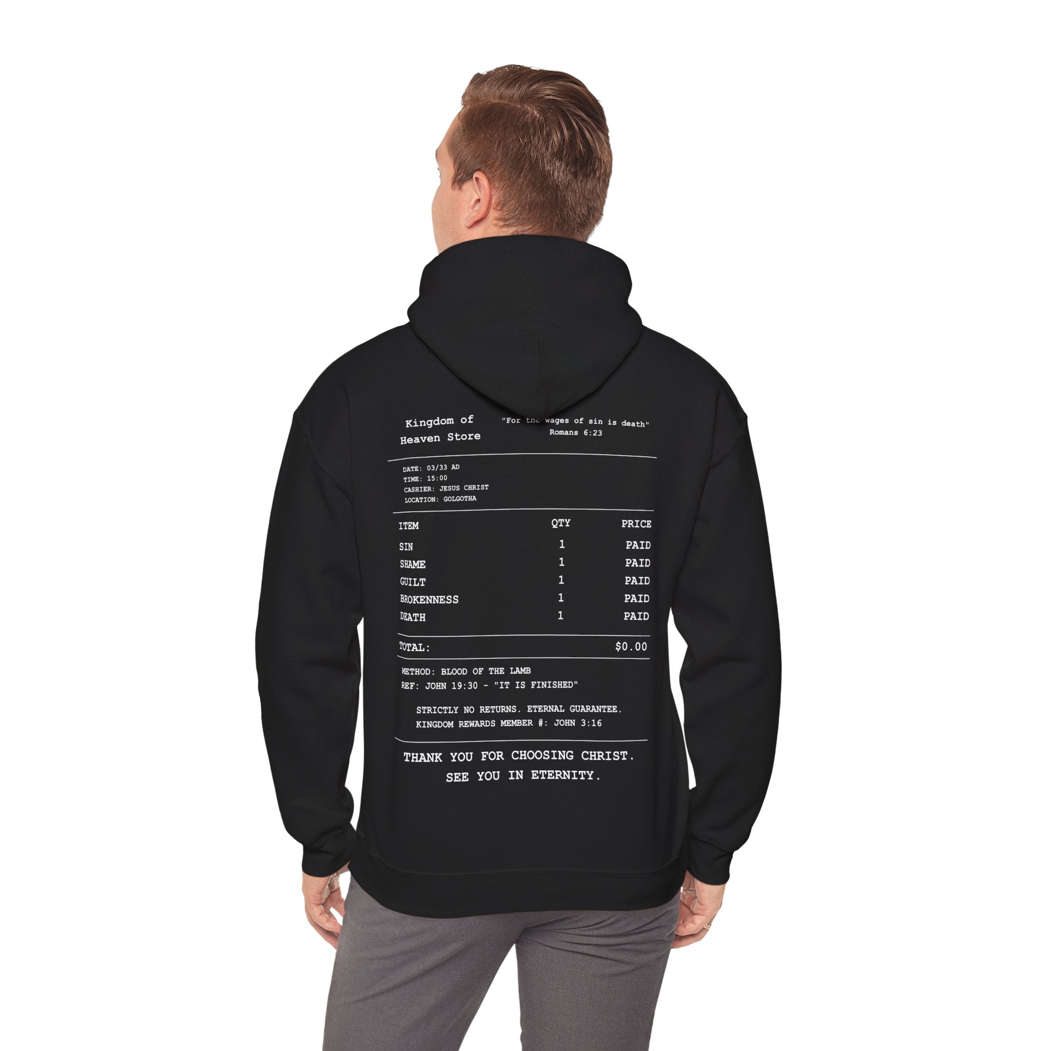 Christian Receipt Style Hoodie